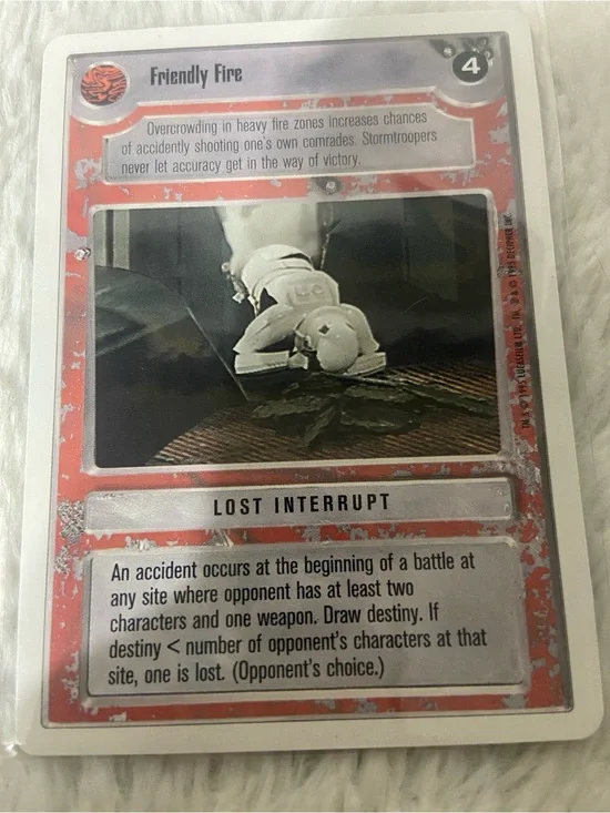 Friendly Fire Star Wars Card - Red Accent Lost Interrupt