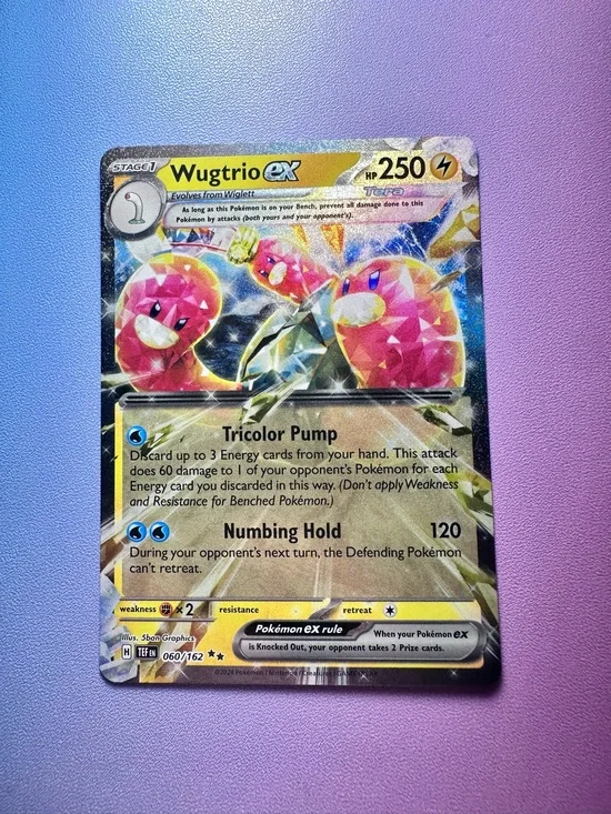 wugtrio ex - 060/162 (holo double rare) — pokémon: temporal forces
