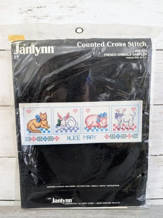 Janlynn Counted Cross Stitch French Animals Sampler 26