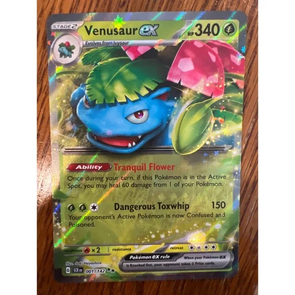 Pokemon Venusaur ex 001/142 Stellar Crown Ultra Rare Holo Card Scarlet Violet