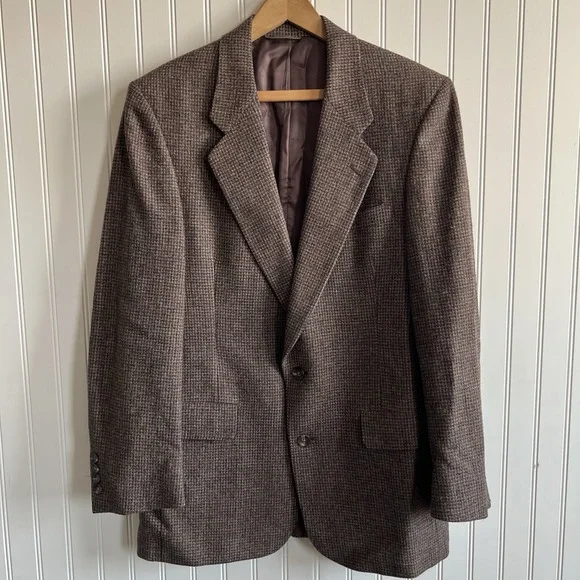 VTG Christian Dior Monsieur Brown Wool Blazer 38R Usa Made Union Kaufman Montana