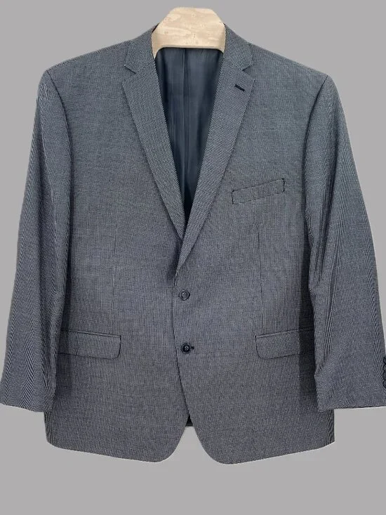Calvin Klein Mens Blazer Suit Jacket 52 Regular Black Check