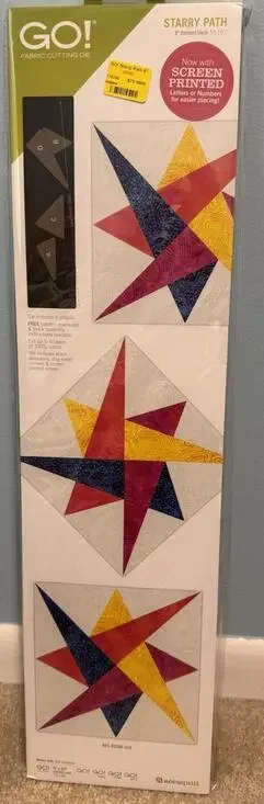 AccuQuilt GO! STARRY PATH Fabric Cutting Die 9” Finished Block # 55197