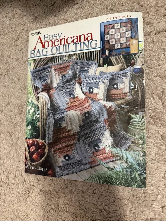 Easy Americana Rag Quilting Book – Blue, Red & White Designs