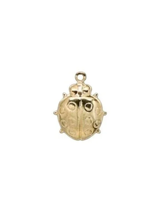 Gold 14K Plated 19mm Ladybug Charms Drops Beads Findings Stampings 10 pcs
