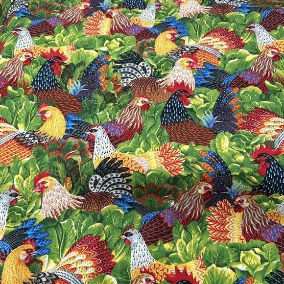 Hoffman Cotton Quilting Fabrics Rennie Rau Marquez Chicken Salad 1 Yd X 44