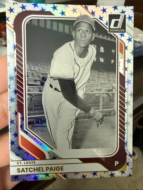 Russ Donruss Satchel Paige Card - Blue, White, Maroon /250