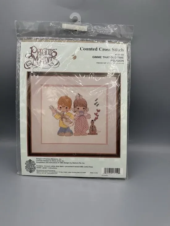 NOS 1995 Precious Moments Gimme That Old Time Religion Cross Stitch Kit New