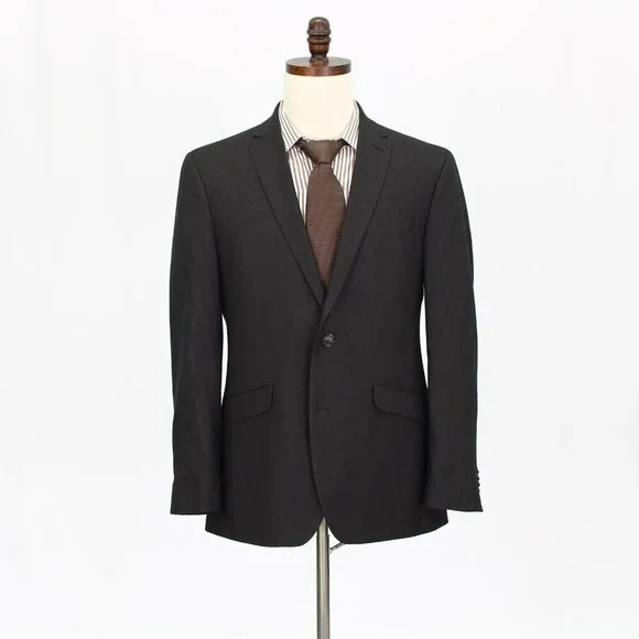 Kenneth Cole 40R Brown Solid 2-Button Sport Coat Blazer Jacket G909