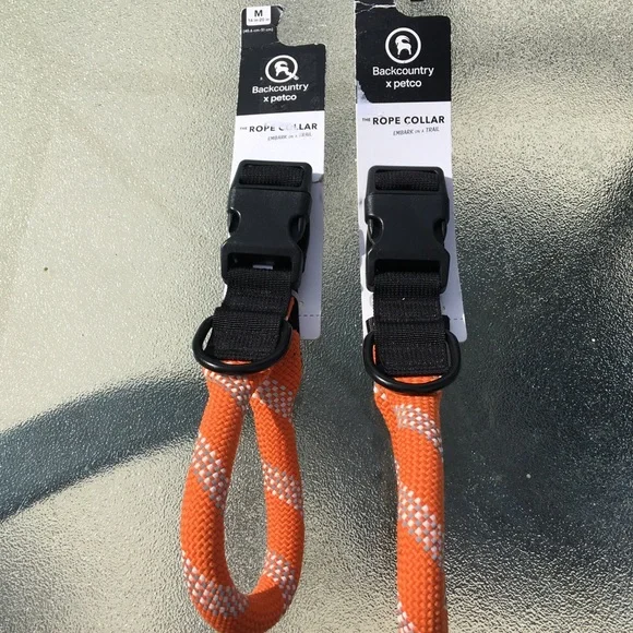 Backcountry x Petco Orange Rope Collar SZ M Fits 16”-20”.