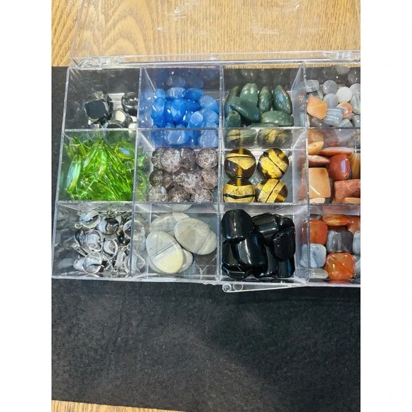 Lot Of quality Natural Stones & Glass Jewelry Making  Jade Carnelian Onyx 1.6 Lb