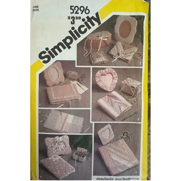 Simplicity Pattern 5296 Marjorie Puckett UNCUT Vintage Desk Dresser Accessories