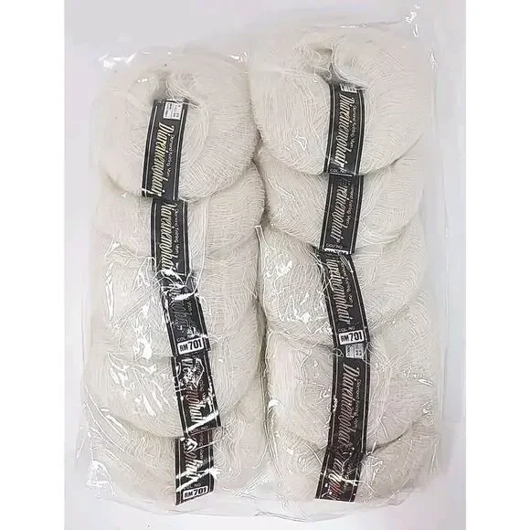 Diacharelle Diamond Knitting Yarn Mohair‎ Wool Color RM 701 White Lot of 10 U325
