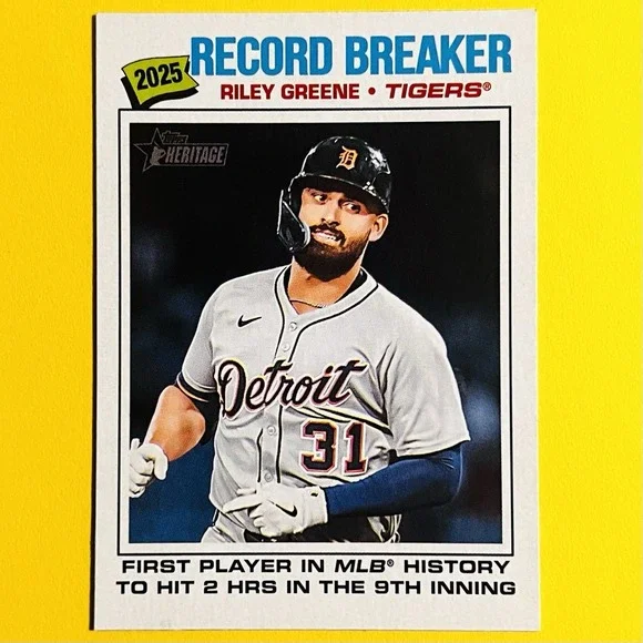2026‎ Topps Heritage Record Breaker Riley Greene #234 Detroit Tigers Insert