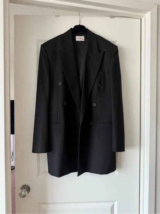 Saint Laurent Men's Black Double-Breasted Blazer