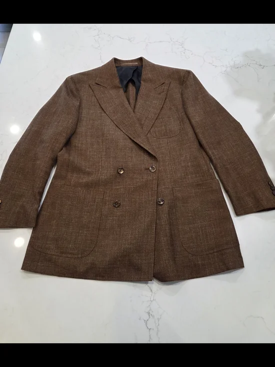 Spier & Mackay Brown Double-Breasted Sport Coat - Size 40 Contemporary