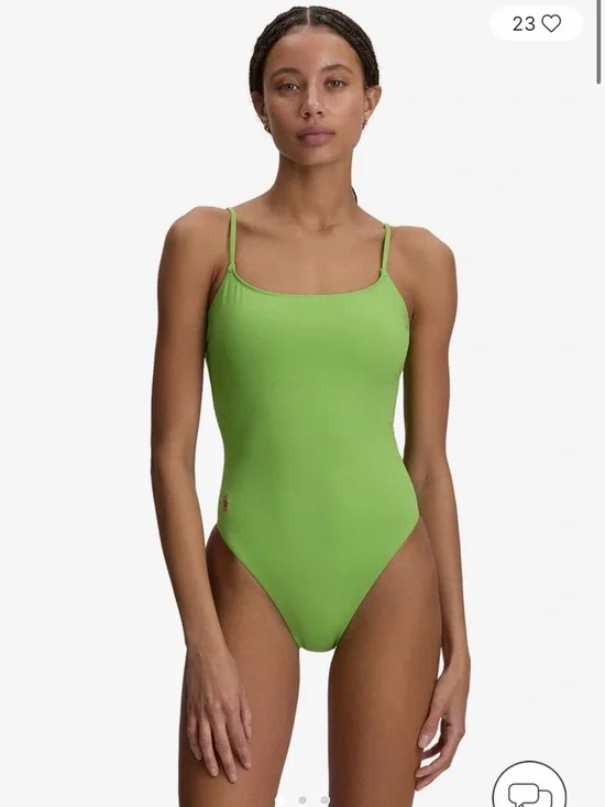 Polo by Ralph Lauren Lime Green Ribbed One-Piece Swimsuit