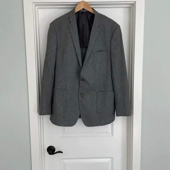 DKNY Wool Blend Blazer Jacket Size 46L Old Money Preppy Academia