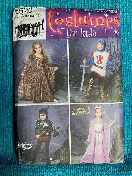 Simplicity sewing pattern  5520 kids knit or princess costume