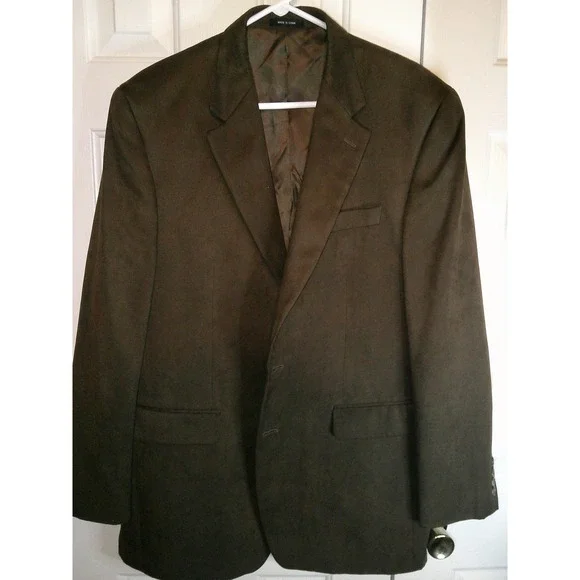 Chaps Brown Microfiber Sport Coat‎ Blazer Two Button Classic Fit Polyester 42L