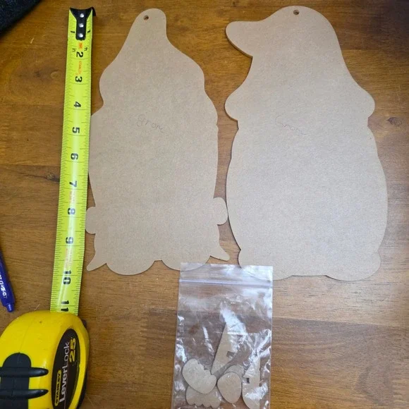Unfinished 10 inch Gnome Acrylic Cutout Set Craft DIY Boy‎ Girl hands only