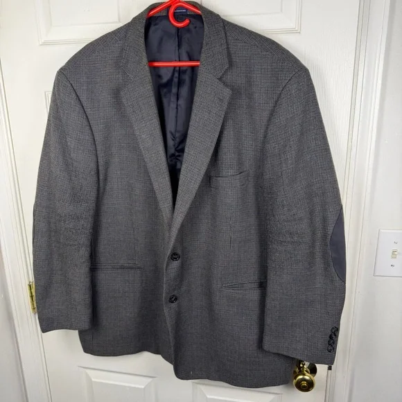 Stafford Charcoal Gray Men's Sport Coat with Elbow Patches