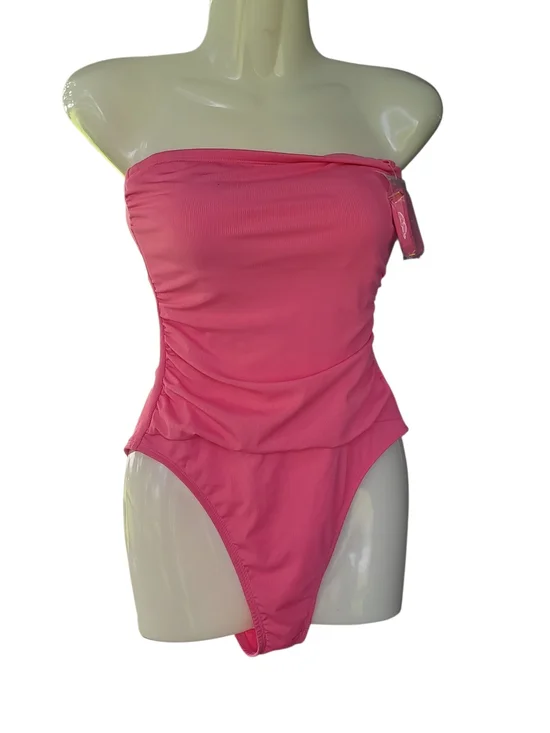 SHADE & SHORE Vibrant Pink Strapless One-Piece Swimsuit | Small NEW