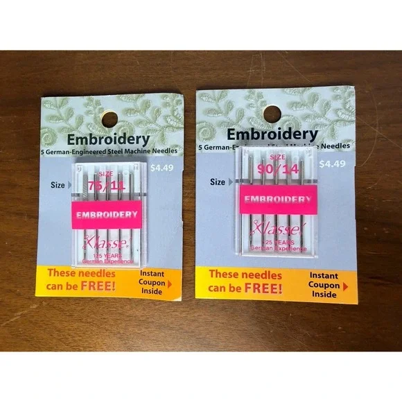 Lot -2 Klasse‎ Embroidery (75 90) Sewing Machine Needles