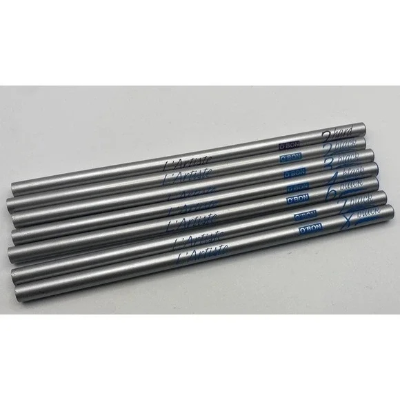Vintage O'BON L'Artiste Set of 7 Pencils Professional‎ Black Hard Assorted
