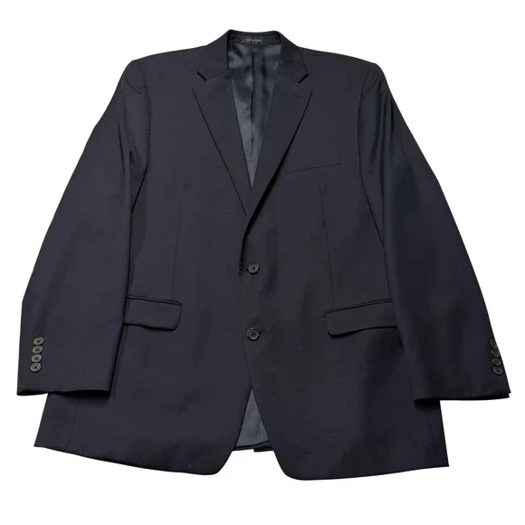 Lauren Ralph Lauren Mens 3-Piece Wool Suit Navy Blue Jacket 46L Pants 40x31 Vest
