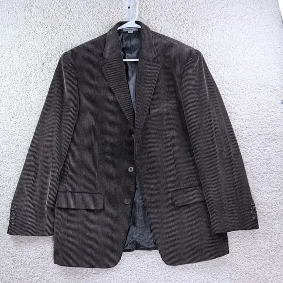 Johnston & Murphy Corduroy Blazer Mens Size M Brown Excellent Sport Coat Jacket
