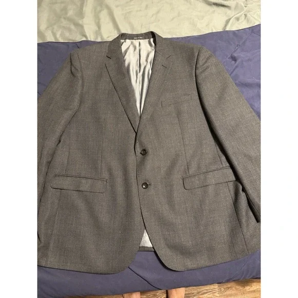 TIGLIO LUXE 48R Lanificio Di Biella Sangria Blazer Gray Pure Wool Textured
