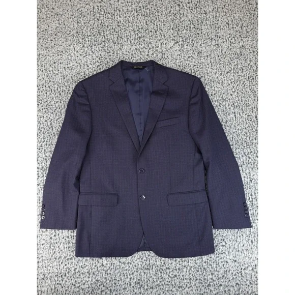 Jos. A. Bank Signature Gold‎ Blazer Mens 42R Blue Plaid Wool Two Button Jacket