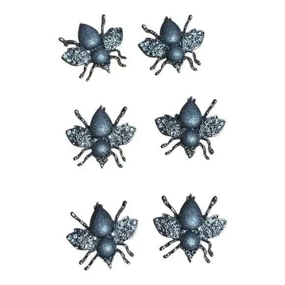 Bee Charm Rhinestone and Frost-Finish Jewelry Component