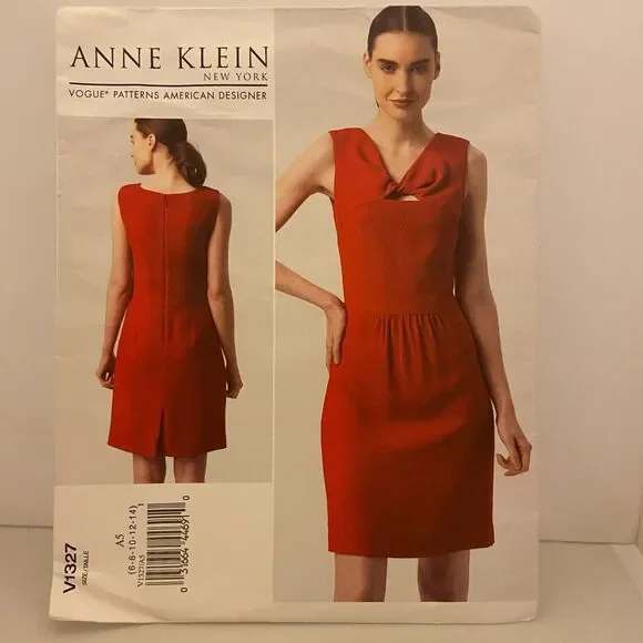 #V1327 VOGUE Anne Klein Misses Dress Sewing Pattern Size 6-14