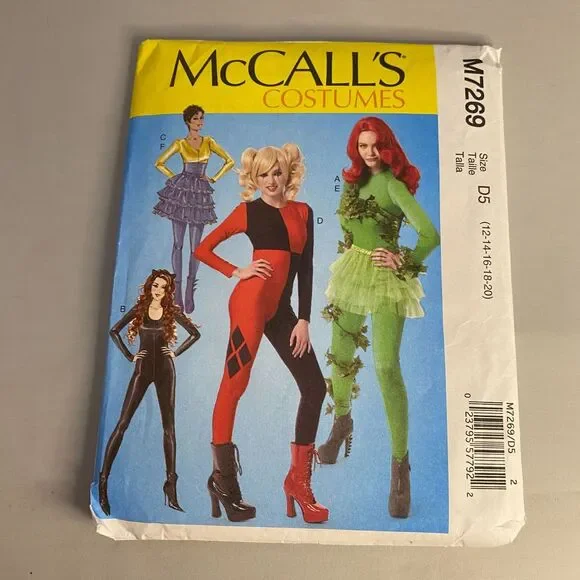 #M7269 McCalls Costumes Misses Halloween Costumes Sewing Pattern Size 12-20