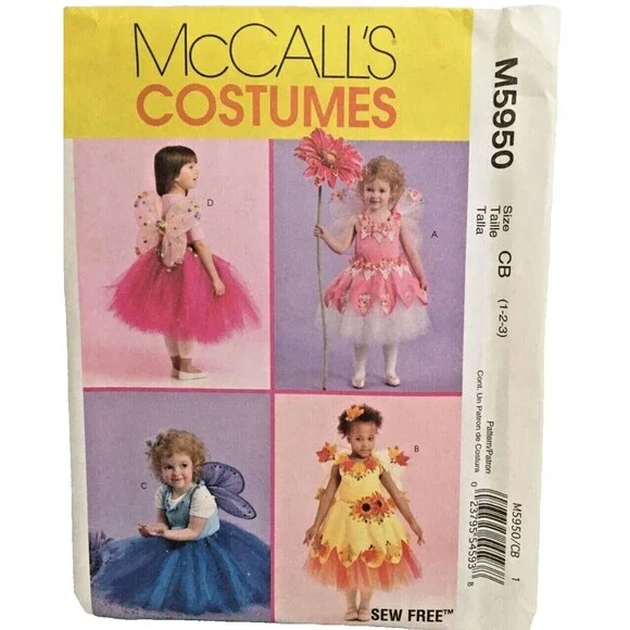 #M5950 McCalls Fairy costume sewing pattern size 1-3