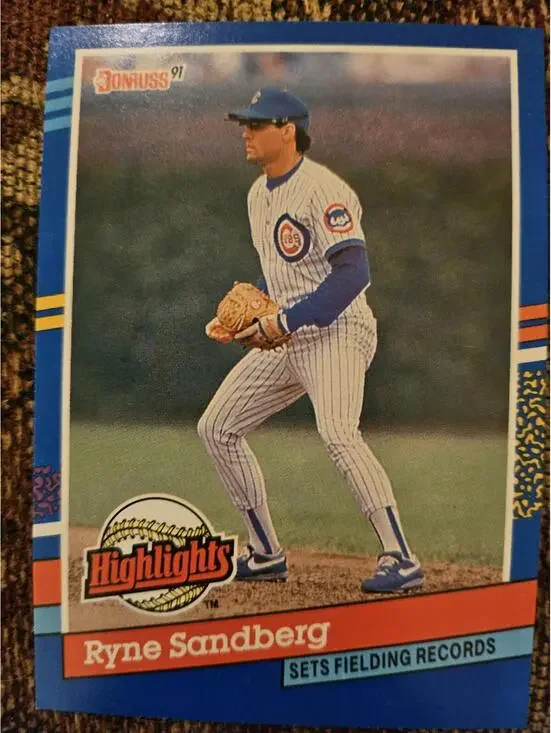 Ryne Sandberg (Rip)  HOF - 1991 Donruss Highlights Insert  #BC-7 MLB Baseball