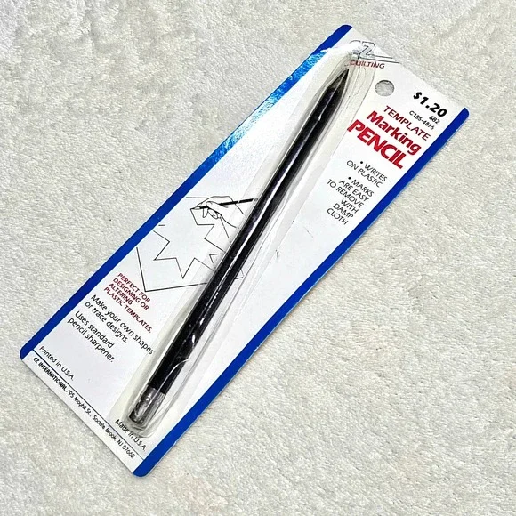 Vintage Template‎ Marking Pencil Black For Plastic Templates Crafts NIB