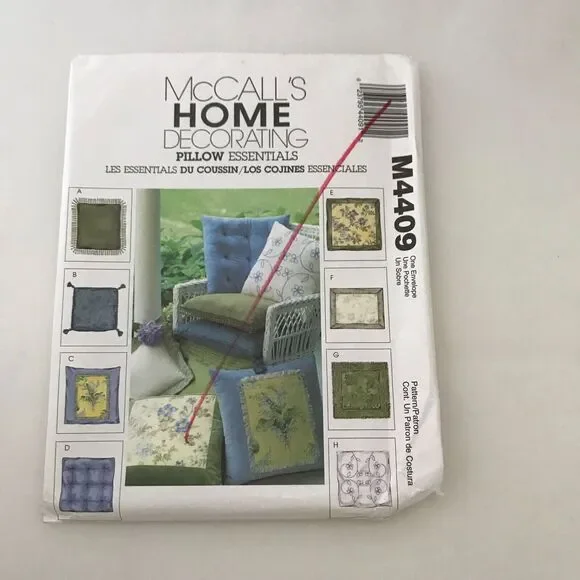 #M4409 McCalls home decor pillows sewing pattern