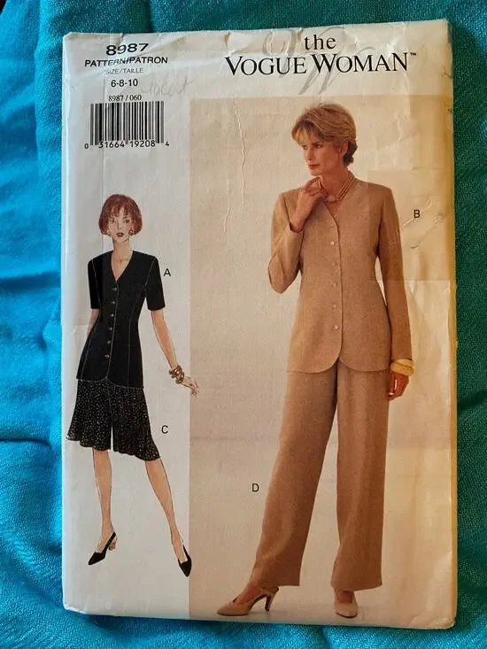 Vogue sewing pattern 8987 suit blazer pants skirt3