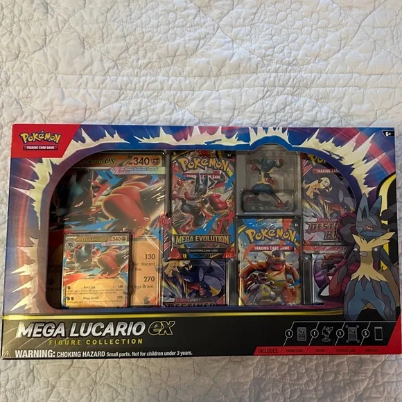 Pokemon Mega Lucario EX Collection Box New Figure Booster Packs Evolution