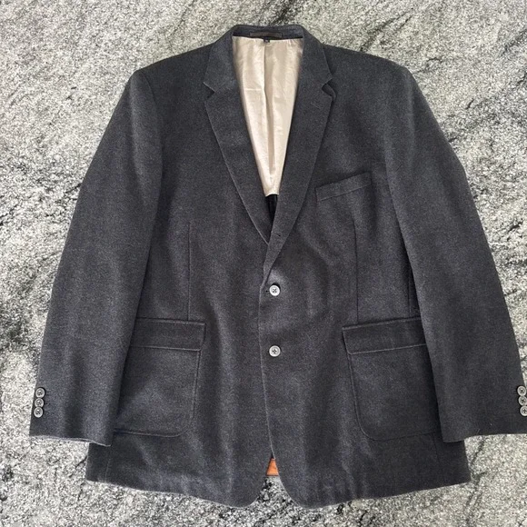 NAUTICA‎ Mens Size 48L 100% Wool Gray 3 Button SportCoat Gear Coat #756