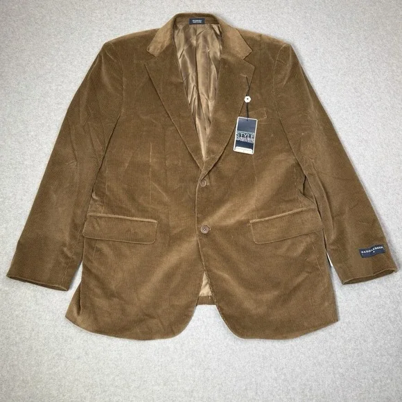 New Saddlebred Brown Corduroy Sport Coat Casual Blazer Men's Size 42 Short NWT