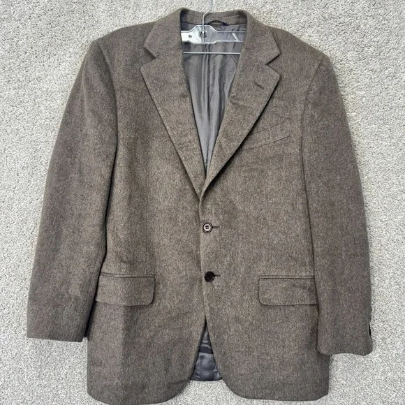 Scuderi Cashmere Sport Coat Mens 42R Loro Piana Brown Blazer Italy Boyds EUC