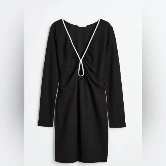 H&M Keyhole-Detail Bouncle Black  One-Piece Swim Casual Dress Women’s Size XL