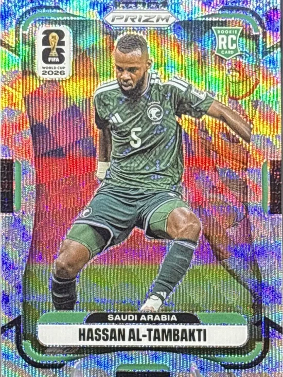 Panini Prizm Hassan Al-Tambakti Rookie Soccer Card- Green Pulzar Prizm
