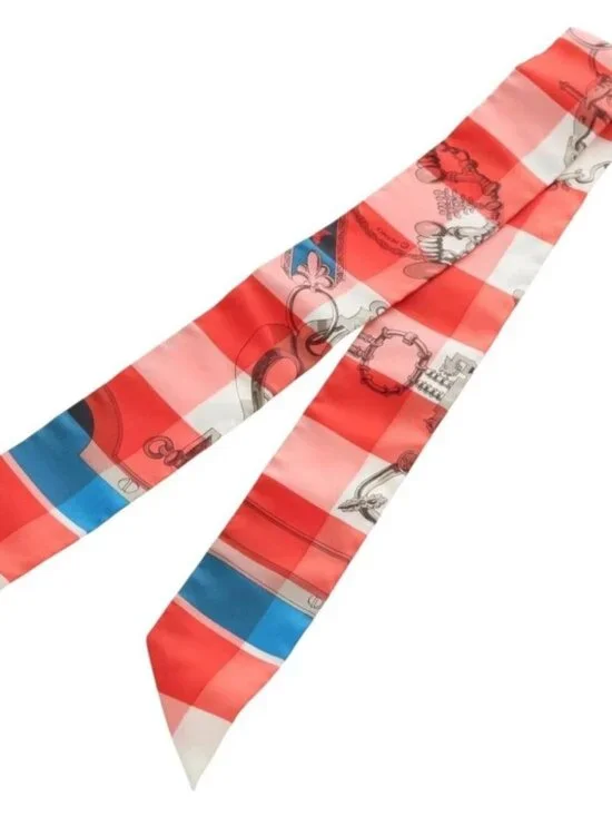 HERMES Twilly Scarf Silk Red Auth 185842M