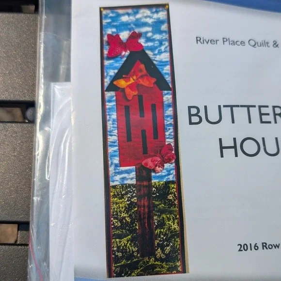 River Place Quilt & Sew Butterfly House 2016 Row by Row Pattern Fabric Kit Multi