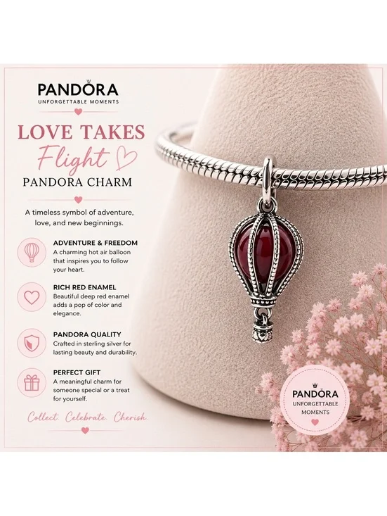 Pandora Love Takes Flight Hot Air Balloon Charm